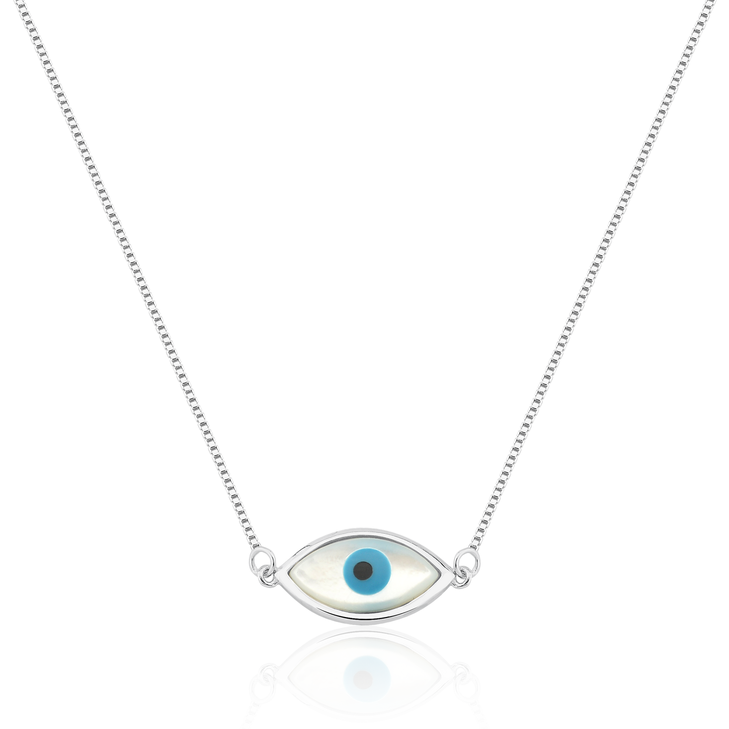 Evil Eye Mother Pearl Necklace