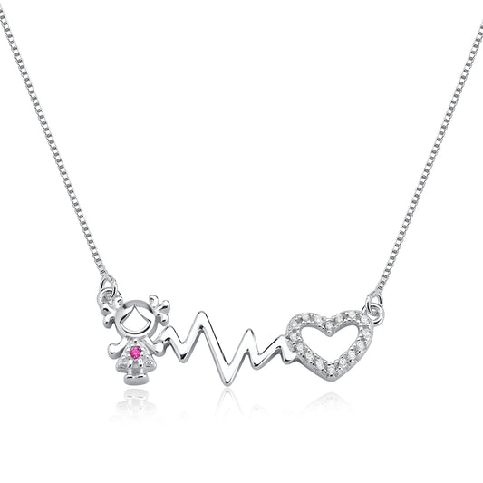 Girl Heart Beat Necklace