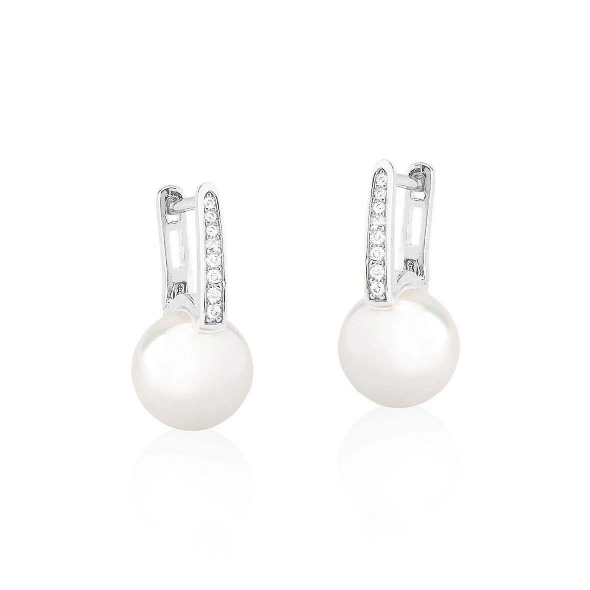 Pearl Shell and Bar Earrings