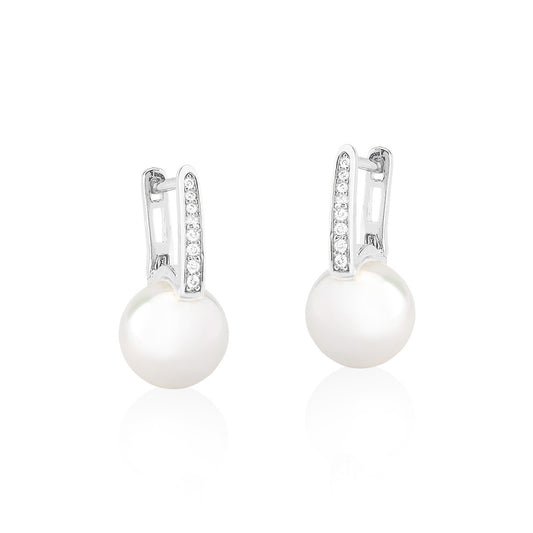 Pearl Shell and Bar Earrings