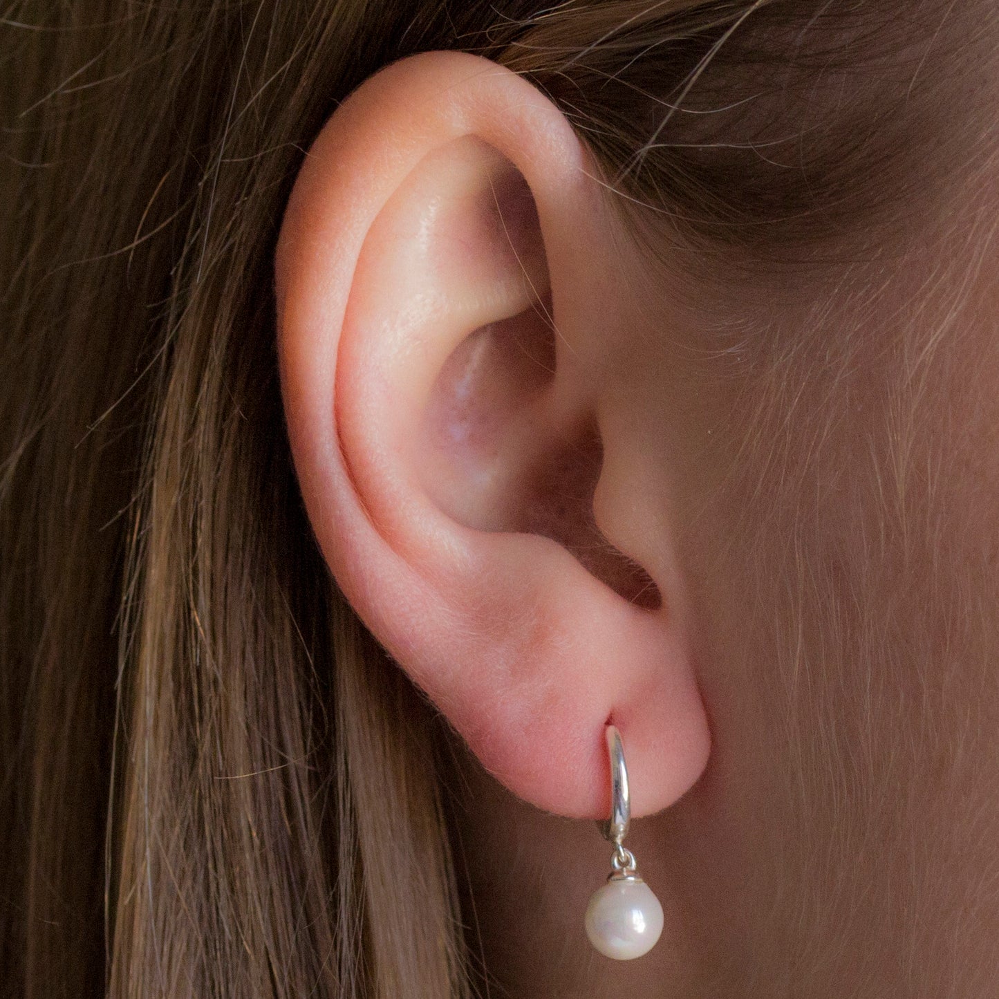 Pearl Mini Hoop Earrings